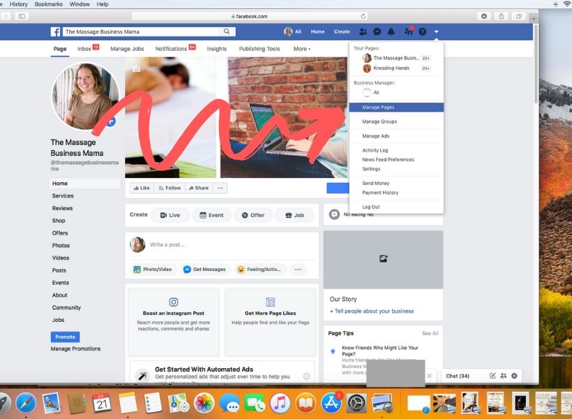 How to setup a business page for your massage business.
